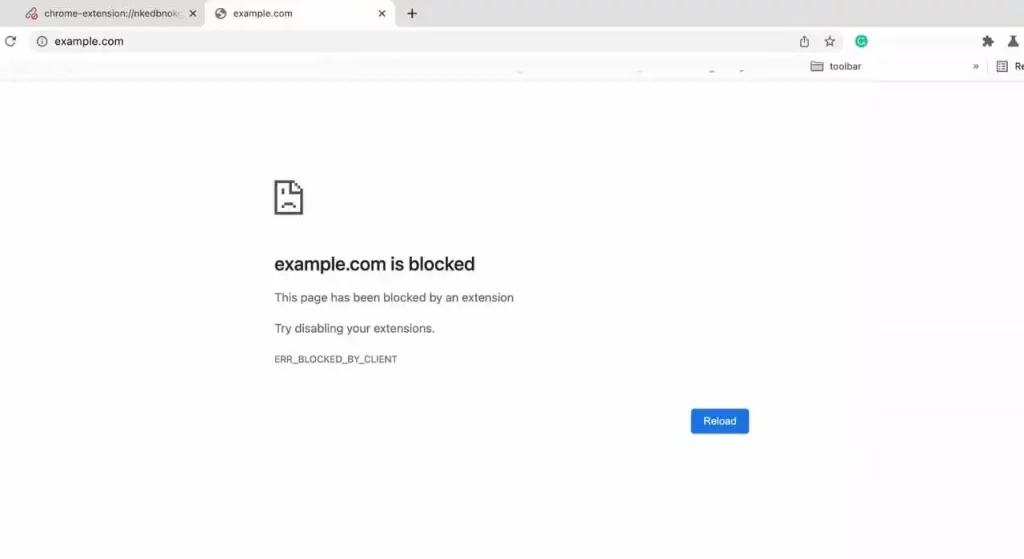 site is blocked